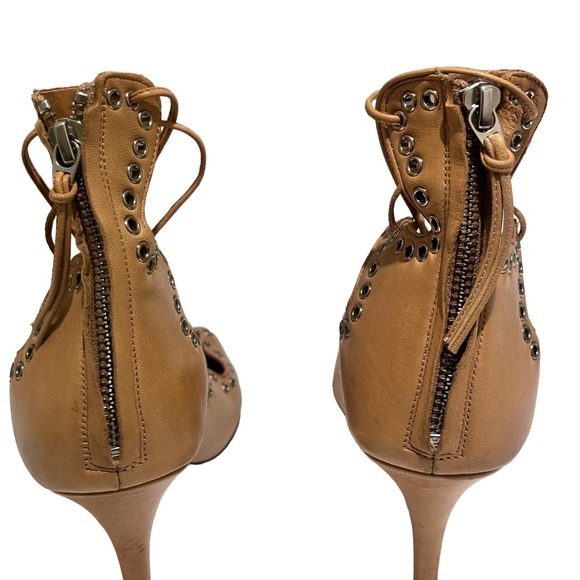 Isabel Marant Lelie Ghillies Leather Lace-Up Sandals in‎ Taupe size 39 US 8 - Picture 6 of 13